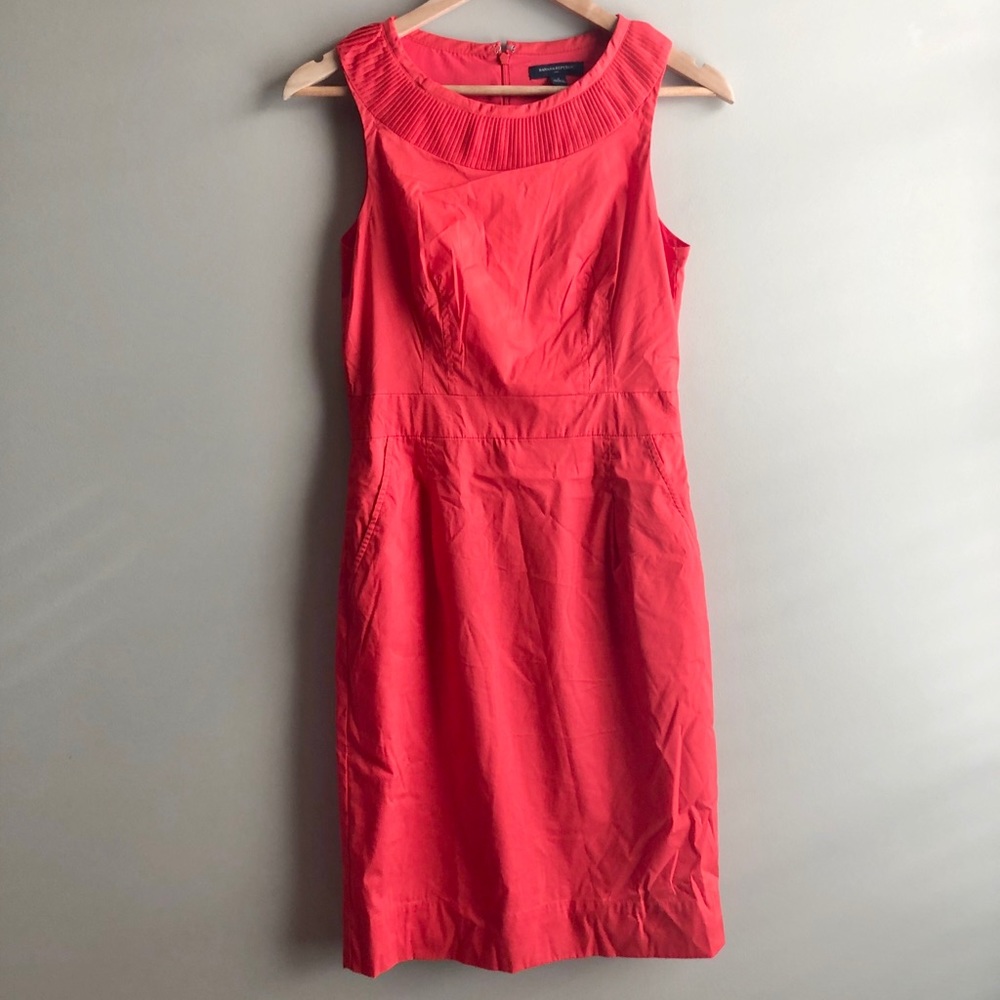 Banana Republic Red Orange Dress with Pockets